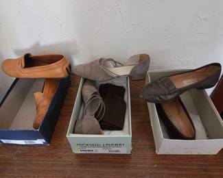 Donald J Pliner 'Expresso Crepe Elastic' Flats and Calvin Klein Brown Loafers