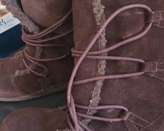 Brown Suede Lace-Up Boots with Faux Fur Lining - Rocket Dog