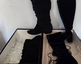 Etienne Aigner Black Suede Boots