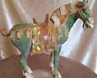 Tang Dynasty Style Sancai Glazed Horse Figurine