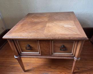 American of Martinsville Burl Walnut End Table