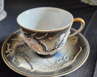 Dragonware Lithophane Teacup and Saucer Set