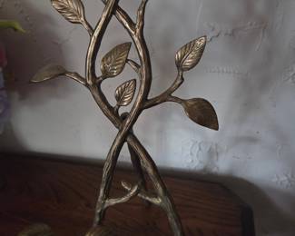 Brass Tree Branch Jewelry Stand