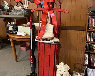 Vintage sled and decor