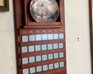 Thomas Kincaid wall calendar with matching plates for each month