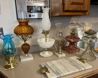 Antique oil lamps and collectible lamps