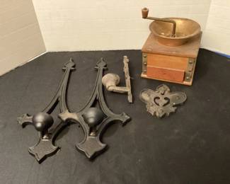 Metal decor & coffee grinder
