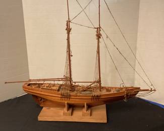 Handmade wooden ship model