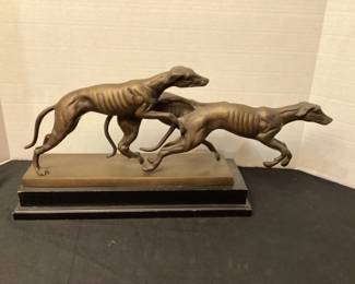 Greyhound Running Dogs Sculpture