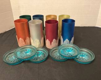 MCM metal glasses & glass coasters