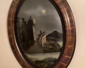 Antique Ross Castle Painting on Glass