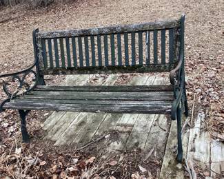 Iron bench, needs new wood