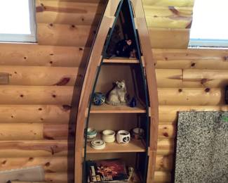Large canoe bookshelf
