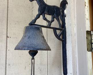 Cast iron bell with horse