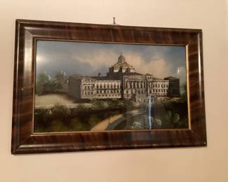 Antique Reverse painting on glass picture