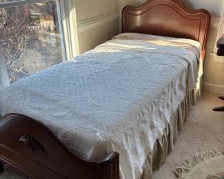 Davis Cabinet Company. Mid 20th century.  Aged Walnut  2 twin beds.  