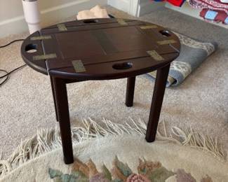 Bombay Co.  Chippendale Mahogany butlers coffee table with brass hinges 