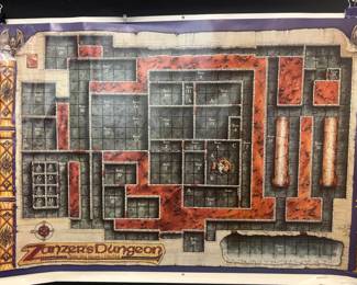 1991 TSR Dungeons Dragons Zanzers Dungeon Map