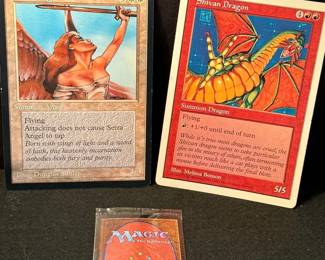 Magic The Gathering Serra Angel Shivan Dragon Oversized Cards and Maraxus NIB Card