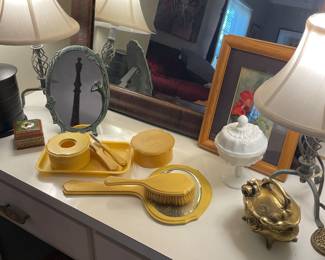 Celluloid dresser set