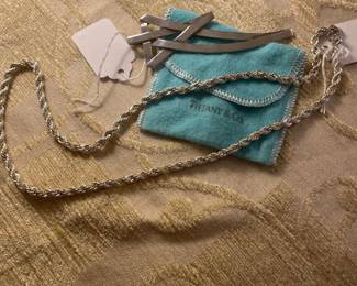 Tiffany shooting star pin and Tiffany sterling chain