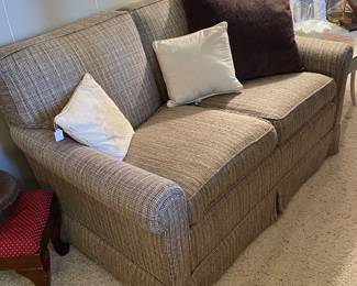 Tweed upholstered loveseat 