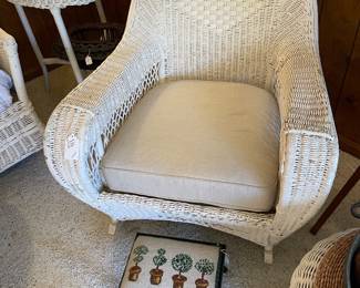 Vintage large wicker rocker