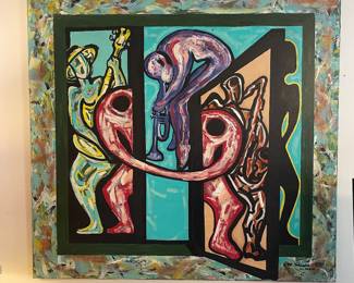 Birmingham artist Lee Harris “ Music Man” painting 