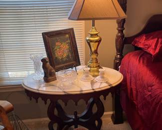 Marble top Victorian mahogany parlor table