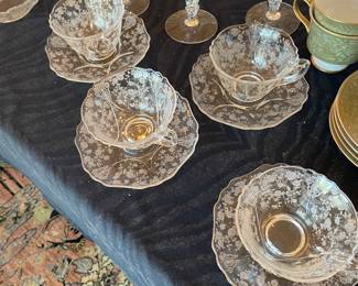 Cambridge “ Rosepoint “ cup and saucers