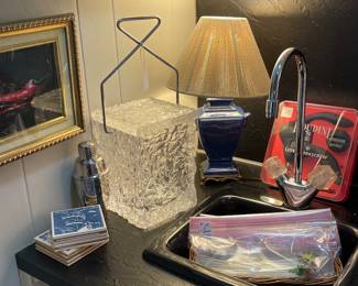 Mid century lucite ice bucket 