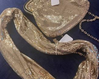 Whiting and Davis 1980’s collar, purse and earrings with Gucci bracelet
