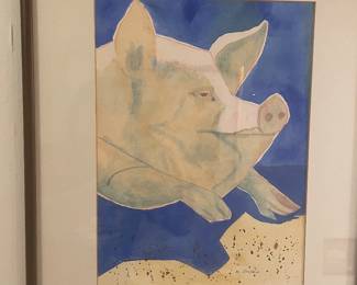 Montgomery artist Mary Sturgis pig watercolor