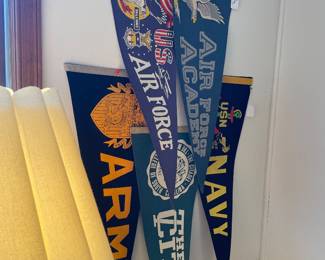 Vintage military college pennants 