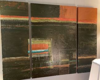 Langley Tolbert abstract triptych 