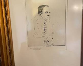 Anne Goldthwaite etching “ Hugh Walpole”