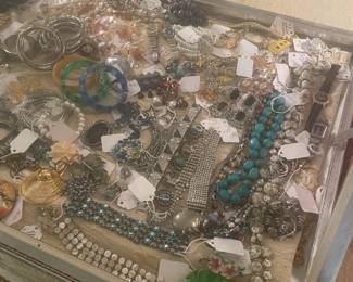 Case of costume jewelry