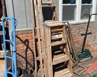 Selection of wooden ladders 