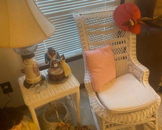 Vintage turn of the century wicker nursing rocker