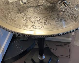 German Nickel and Steel Art deco cocktail table