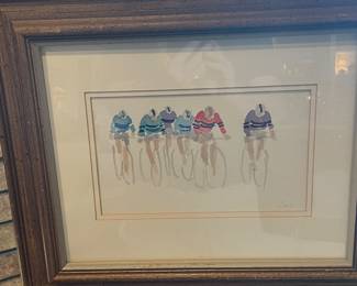 Georgia artist Jean Saules watercolor of bikers 