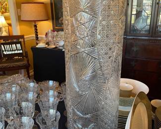 Spectacular cut glass umbrella stand / vase