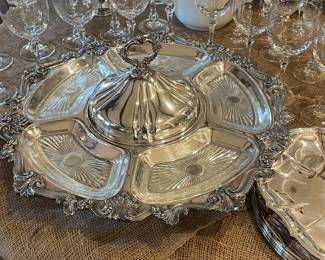 Unusual Silverplate lazy susan
