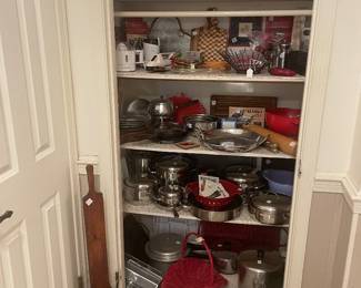 3rd pantry closet of pots and pans and cooking supplies and equipment