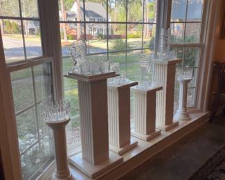 Pedestals of Waterford crystal and brilliant cut glass