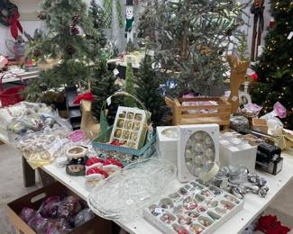 View of center Christmas table