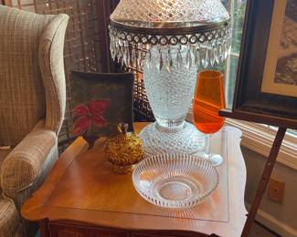The other stunning cut glass lamp and endtable