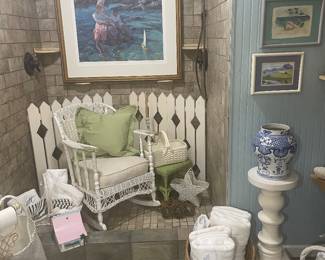 Beach shower with Esterfold beach print