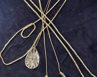 Sterling chains and Waterford pendant