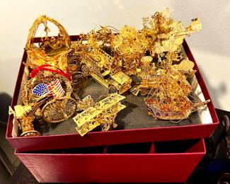 Gold Transportation Themed Ornaments